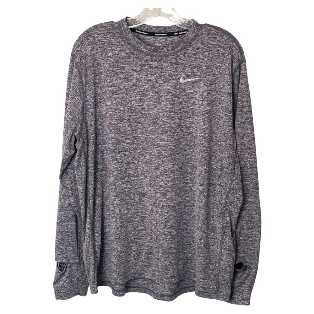 Nike Men's Heathered Gray Long Sleeve Tee
